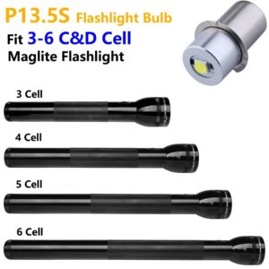 LudoPam Conversion Upgrade LED Bulb Replacement Compatible for Maglite Flashlight 3 4 5 6 Cell C/D