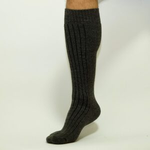 Luxury Thermal 80% True Merino Wool Socks-Over Calf, For Boots, Hiking,Ski &Home Black Gray