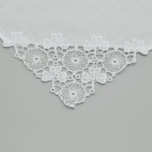 Selected Hanky Women's Cotton Handkerchiefs with Crohet Lace at Corner, Ladies Hankies for Bridal Wedding 6 Pcs Set