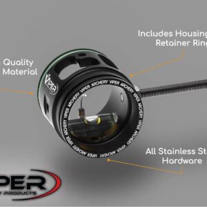 Viper Archery - Pro Series Target Archery Scope and Sight for Recurve and Compound Bows, 1 3/8" Aircraft Aluminum Housing, 0.019 Green Up Pin, 4X Magnification Glass Lens - Made in USA