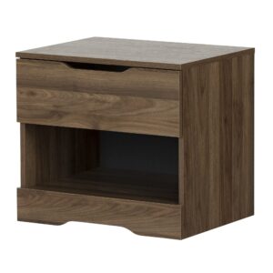 south shore holland 1-drawer nightstand, natural walnut