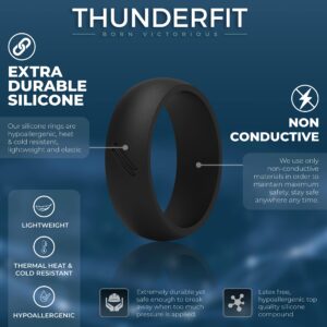 ThunderFit Silicone Wedding Ring for Men, Rubber Wedding Band 8.7mm Wide 2.5mm Thick