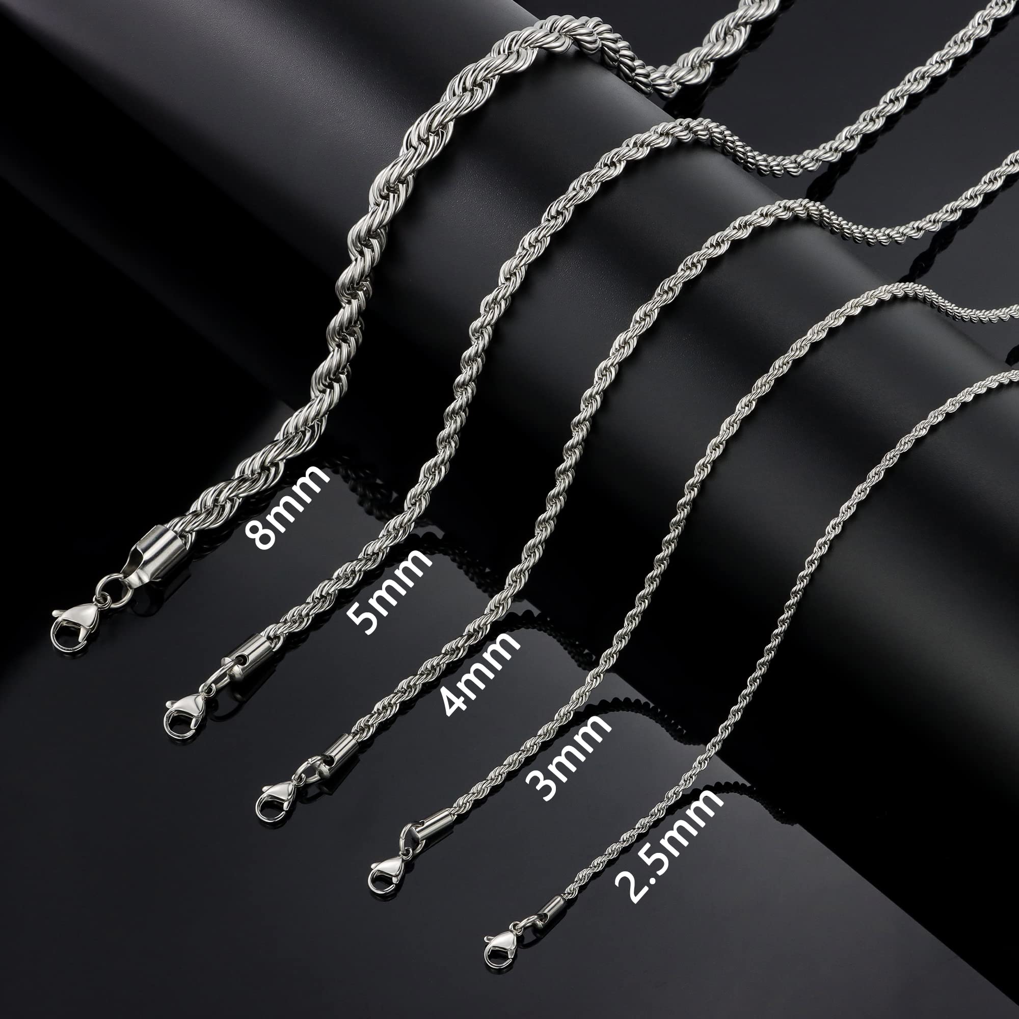 HolyFast Twist Chain Necklace - Stainless Steel Rope Jewelry for Men & Women