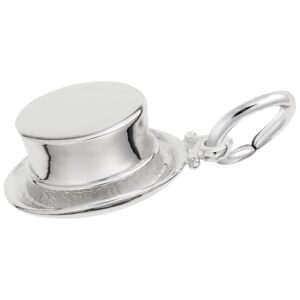 top hat charm in sterling silver, charms for bracelets and necklaces