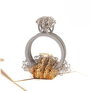 hunger handmade 3d pop up diamond ring birthday cards creative greeting cards papercraft (diamond ring)