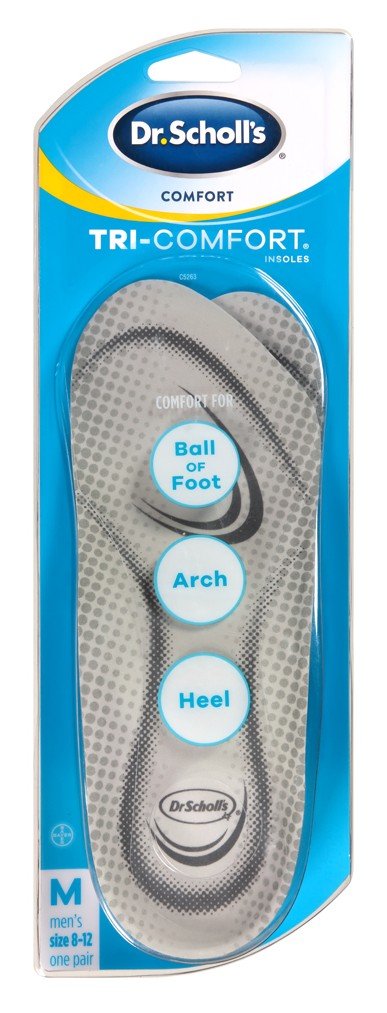 Dr. Scholls Tri-Comfort Insoles Mens (Size 8-12) Pack of 3