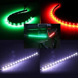 Boat LED Navigation Lights Kit STERN & BOW Red & Green & White Waterproof LED Strips for Bass, Pontoon, Kayaks, Sun Tracker, Ranger, Triton, boats