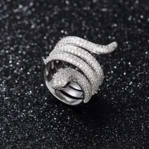 Kemstone Original Silver Plated Snake Ring Jewelry, Size9