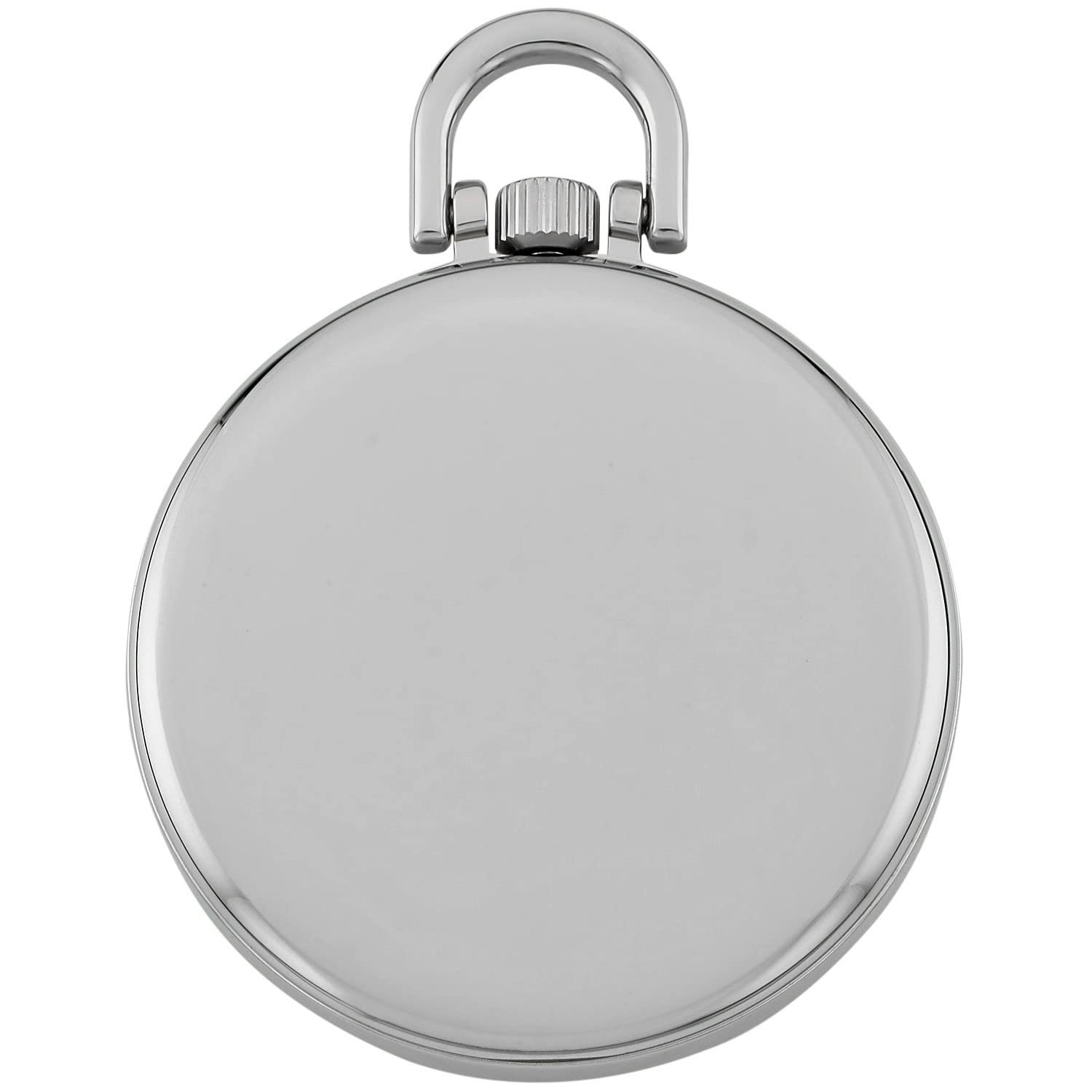 Gotham Men's Silver-Tone Slim Railroad 24 Hour Open Face Quartz Pocket Watch # GWC15029SBK