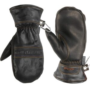 wells lamont men's black hydrahyde leather winter mittens, waterproof insert, x-large (7668xlk)