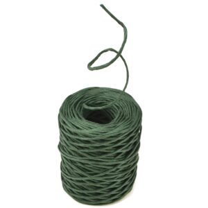 STAR Quality 22 Gauge Floral Stem Wire 54 Yards per Roll| Portable Binding Wire Paper Twine for Gardening | Tens of colors Paper Wrapped Wire Winded DIY Project (2mm x 54 Yards, Dark Green)