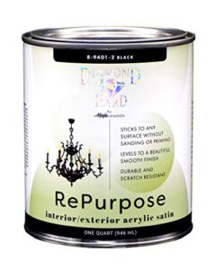 majic paints interior/exterior satin paint, repurpose your furniture, cabinets, glass, metal, tile, wood and more, black, 1-quart ​, 32 fl oz (pack of 1)