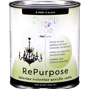 Majic PAINTS Interior/Exterior Satin Paint, RePurpose your Furniture, Cabinets, Glass, Metal, Tile, Wood and More, Black, 1-Quart ​, 32 Fl Oz (Pack of 1)