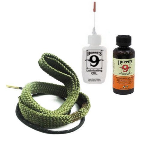 Westlake Market, Hoppes Gun Cleaning Cleaner and Precision Lube Oil with Cleaning Snake for .357, 380.38, 9mm Pistol/Handgun - Eliminates Rod, Brushes, Jags, and Patches - Simplifies Cleaning