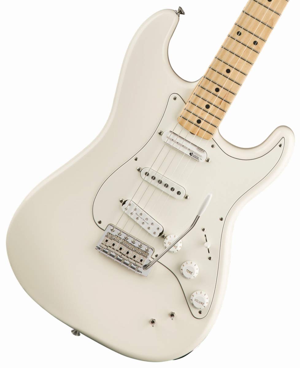 Fender EOB Stratocaster Electric Guitar, Olympic White, Maple Fingerboard