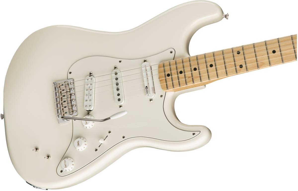 Fender EOB Stratocaster Electric Guitar, Olympic White, Maple Fingerboard