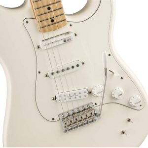 Fender EOB Stratocaster Electric Guitar, Olympic White, Maple Fingerboard