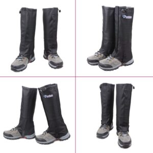 TRIWONDER Leg Gaiters Waterproof Snow Boot Gators Hiking Gaiters Men Women for Walking Climbing Hunting Cycling Backpacking Lightweight Rain Shoe Gaiters (1 Pair) (Black, L)