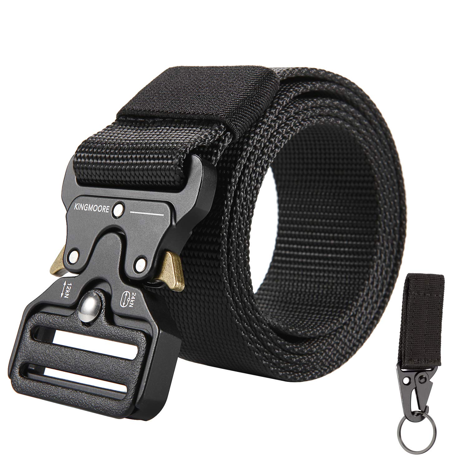 KingMoore Men's Tactical Belt Heavy Duty Webbing Belt Adjustable Military Style Nylon Belts with Metal Buckle