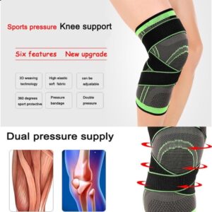 YJM Best Knee Brace for Meniscus Tear, 3D Weaving Knee Brace Breathable Sleeve Support for Running Jogging Sports