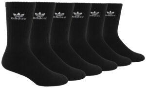 adidas originals 6 pack trefoil crew socks (black)