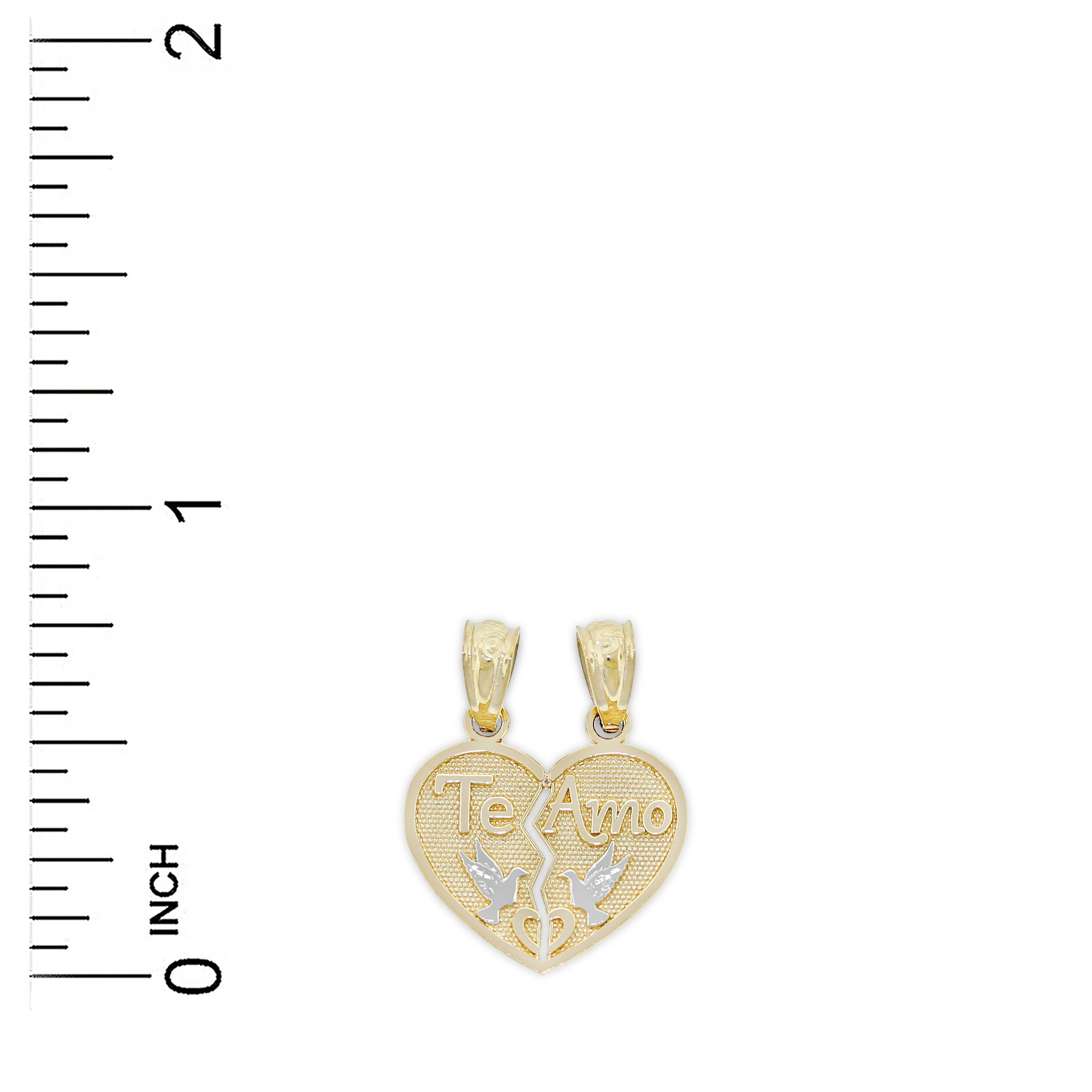 Charm America - Gold Break-Apart Te Amo Heart Charm - 14 Karat Solid Gold