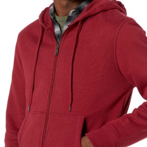 Amazon Essentials Men's Full-Zip Fleece Hoodie (Available in Big & Tall), Red, Large