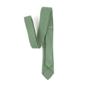 TAGERWILEN Cotton Solid Skinny Men's Necktie 2.36" Tie (Grass green)