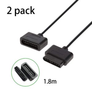 tesha 2Pack 6 ft/1.8m SNES Controller Extension Cable for Retro-Bit SNES Super Nintendo Entertainment System Console