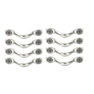 Amarine Made Pack of 8 Stainless Steel Bimini Boat Top PAD Eye, Eye Straps, Tie Down, Kayak Deck Loops, Tie Down Anchor Point, footman's Loop for Kayak Canoe Rigging