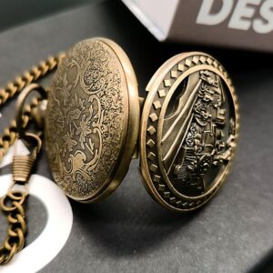 Top Fashion Watches Vintage Bronze Steam Train Mens Quartz Gift Pocket Watch with Chain