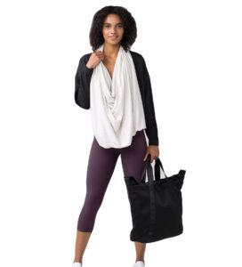 lululemon sage scarf wrap cotton (wee stripe heathered light grey white)