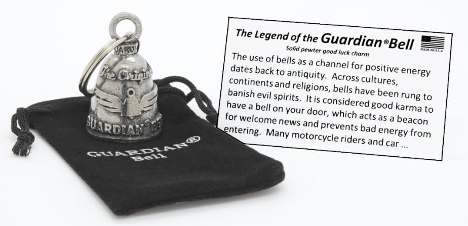 Guardian Bell Kraken Good Luck Bell w/Keyring & Black Velvet Gift Bag | Motorcycle Bell | Lead-Free Pewter | Good Luck Gift to Friends & Family | Bike Bell | Made in USA