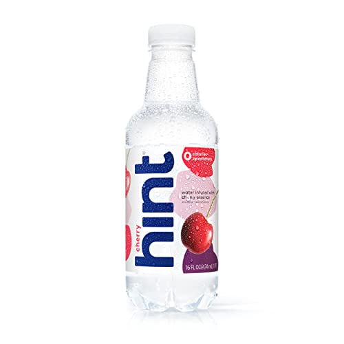 Hint Water Cherry, Pure Water Infused with Cherry, Zero Sugar, Zero Calories, Zero Sweeteners, Zero Preservatives, Zero Artificial Flavors, 16 Fl Oz (Pack of 12)