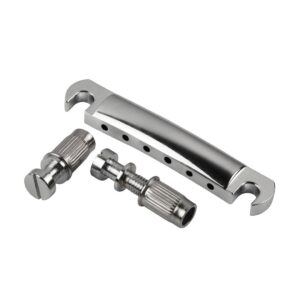 FLEOR Electric Guitar Tune-O-matic Bridge & Tailpiece with Studs Set Fit Gibson Epiphone Les Paul Guitar Part, Chrome