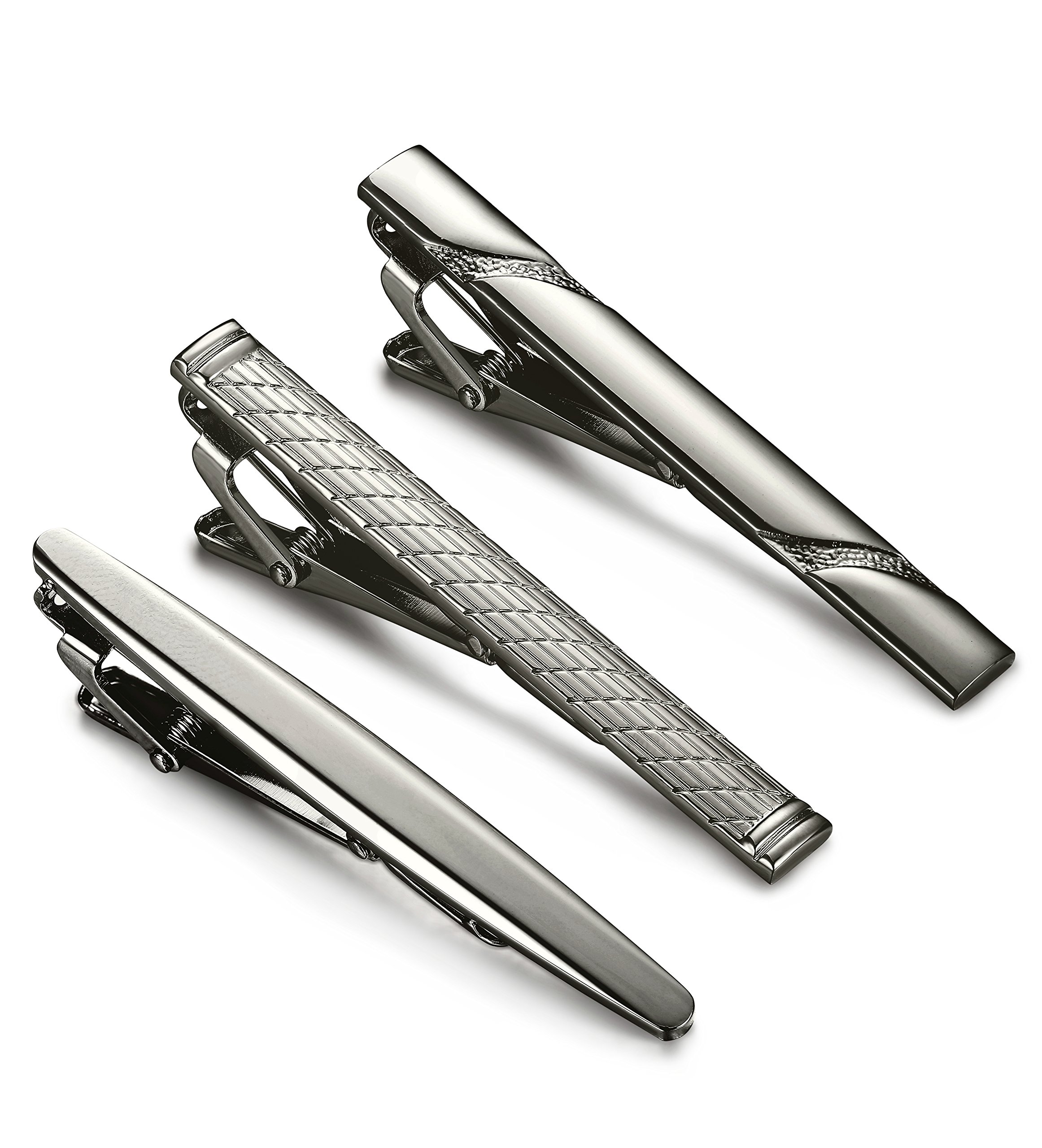 Jstyle 3 Pcs Tie Clips for Men Tie Bar Clip Set for Regular Ties Necktie Wedding Business