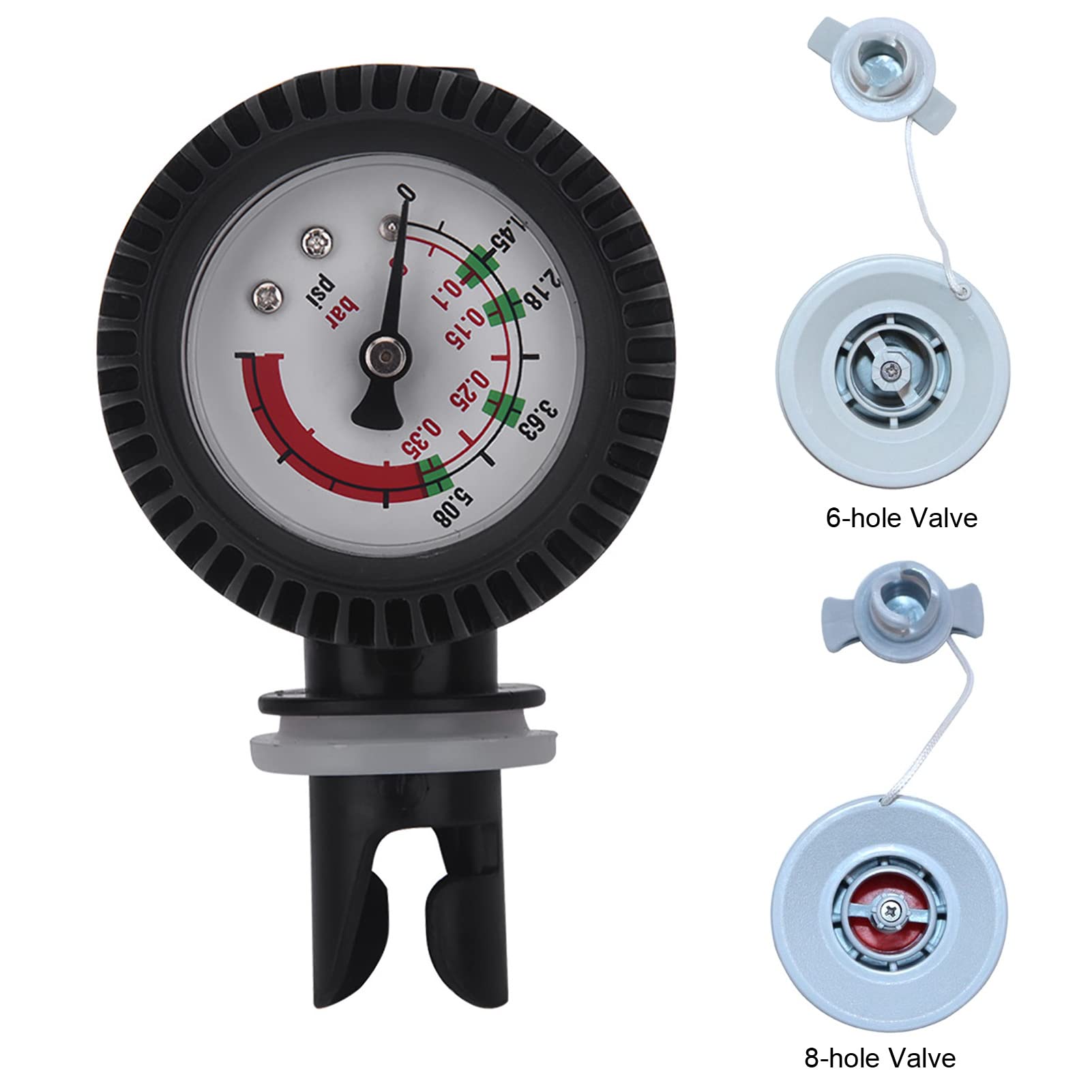 VGEBY Raft Pressure Gauge, Air Pressure Gauge 0-5.08 PSI Barometer for Kayaking Inflatable Boat Board Raft Inflatable Boat Pressure Gauge Air Presskayak