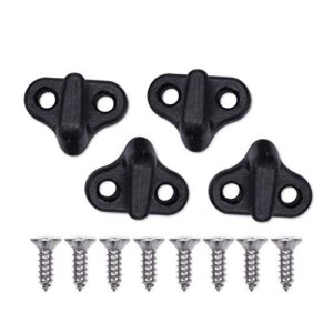 VGEBY Kayak Double Hole Lashing Hooks J Shape Bungee Kit with Flat-Head Screws for Boat Canoe Paddle Board Kayak Lashing Hooks Lashing Hooks