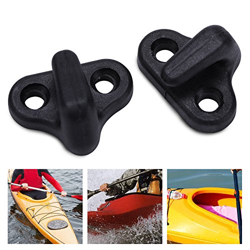 VGEBY Kayak Double Hole Lashing Hooks J Shape Bungee Kit with Flat-Head Screws for Boat Canoe Paddle Board Kayak Lashing Hooks Lashing Hooks