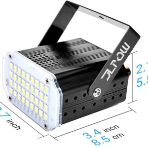 JLPOW Mini White Strobe Light,Super Bright 36 LED Strobe Lights for Party Sound Activated Strobe Lights,Best for Parties Club Disco KTV Bar Halloween Xmas Show (No Remote)