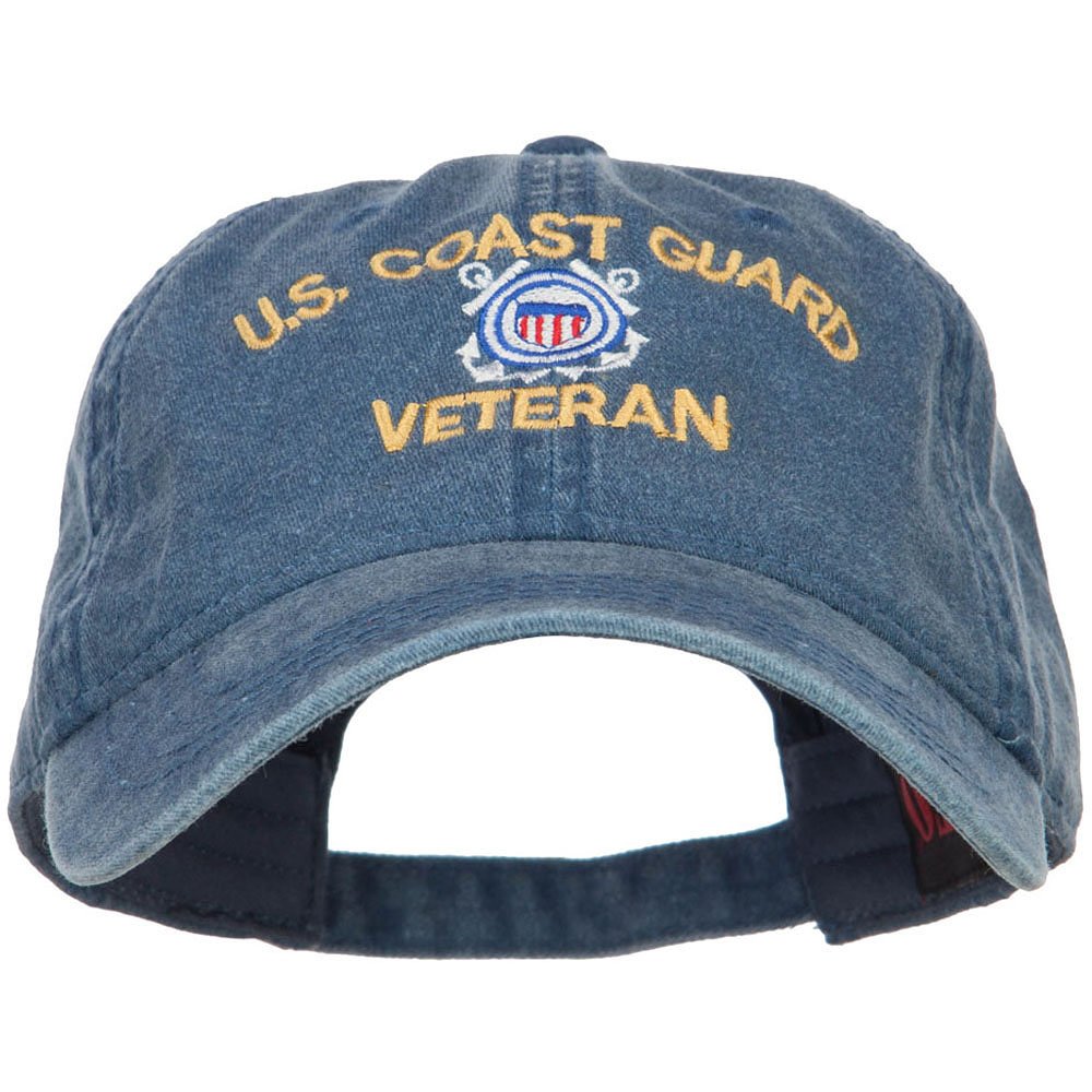 US Coast Guard Veteran Embroidered Washed Cap - Navy OSFM