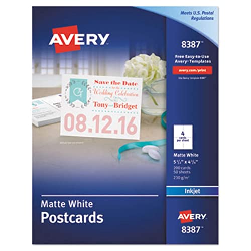 8387 Inkjet-Compatible Postcards (200 Cards/Box)