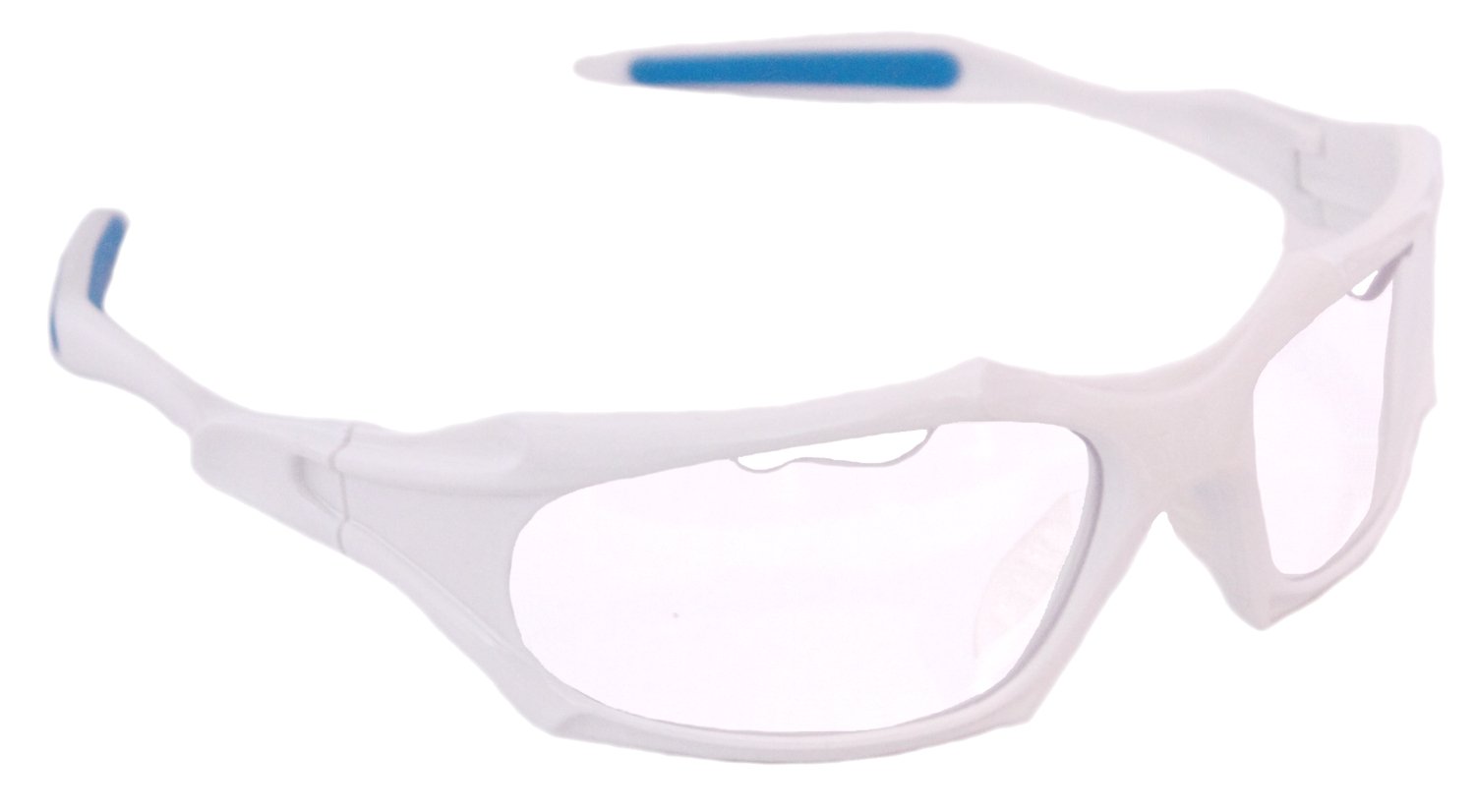 Python Full Framed (Clear Lense/White Frame) Racquetball Eye Protection (Pickleball, Squash) (Eyewear, Goggle, Eyeguard)