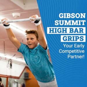 Gibson Athletic Summit High Bar Hook/Loop Gymnastics Grips for Boys - Durable Leather Grip - Hand Grips for Gymnastics Bars Kids - Gymnastics Equipment & Accessories, Made In USA