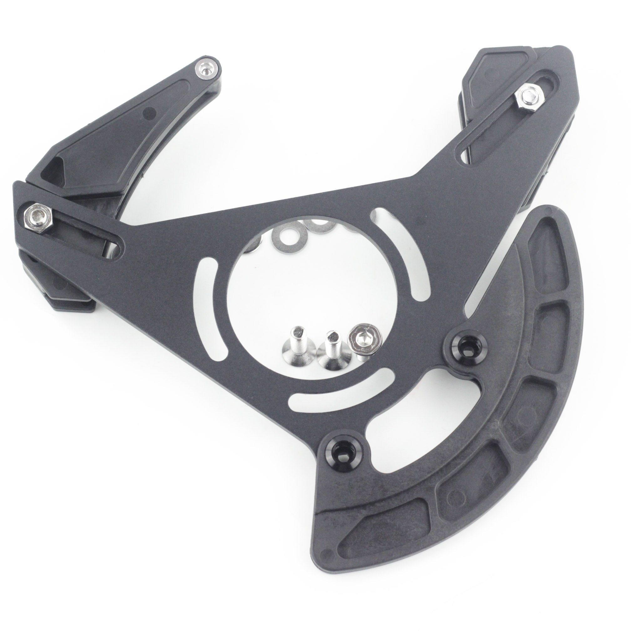 Fouriers MTB Enduro Downhill Chain Guide Bash Guard Retention Device 32-38T (Black, ISCG-05)