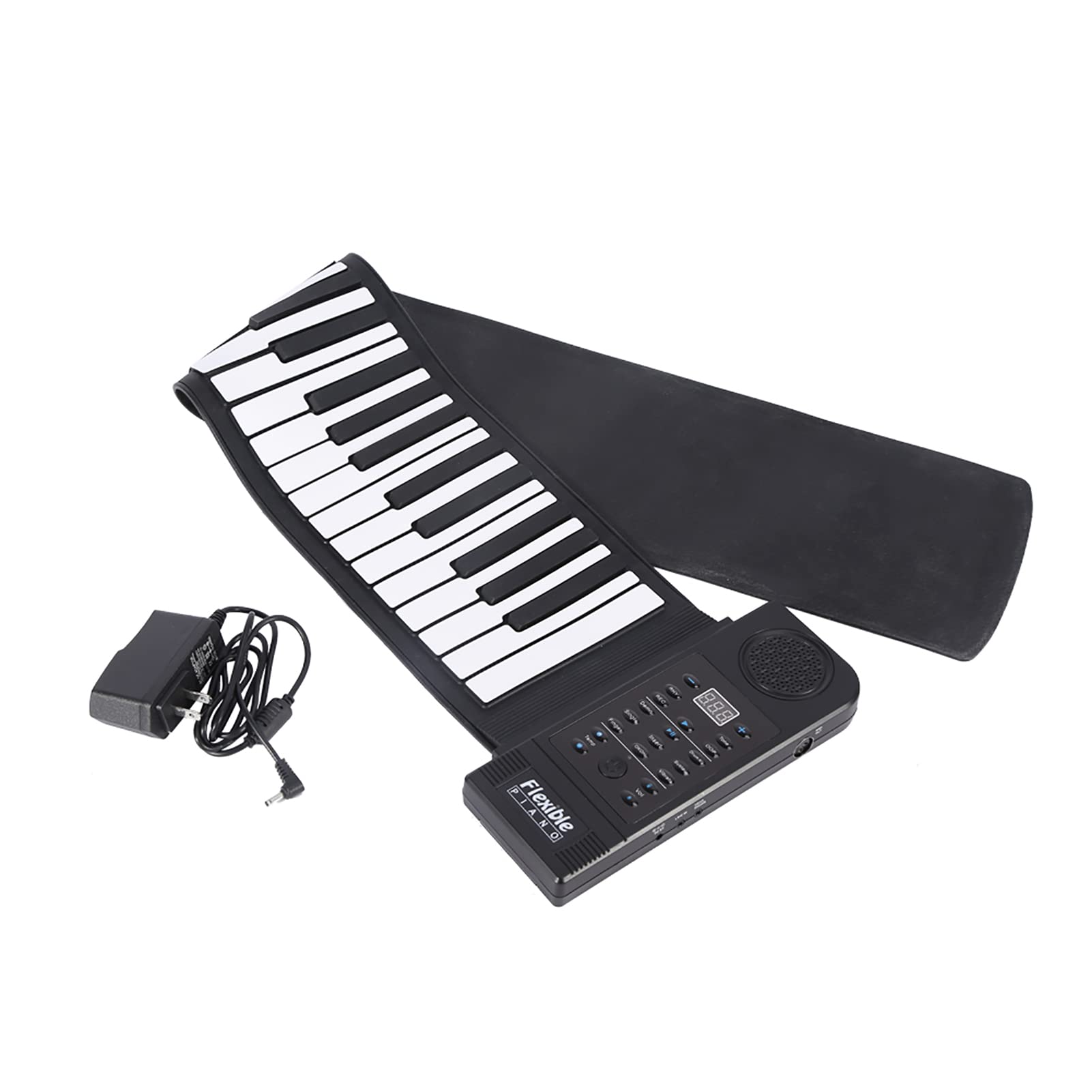 Portable 61-Keys Roll up Piano, Soft Silicone Flexible Electronic Digital Music Keyboard Piano Fit for Piano Beginner Support Recording, Playback, Programming