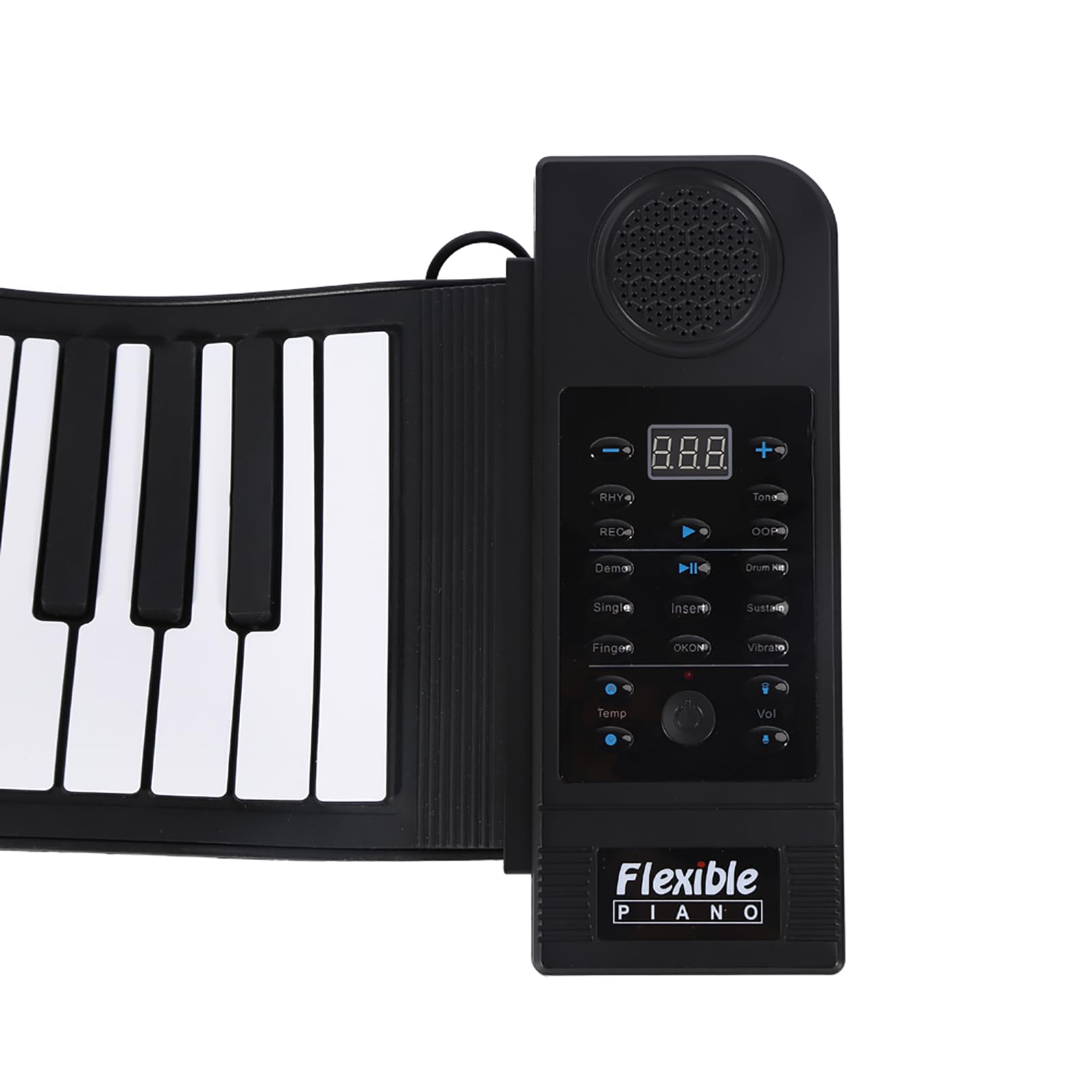 Portable 61-Keys Roll up Piano, Soft Silicone Flexible Electronic Digital Music Keyboard Piano Fit for Piano Beginner Support Recording, Playback, Programming