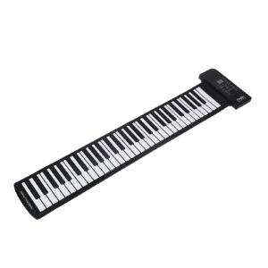 Portable 61-Keys Roll up Piano, Soft Silicone Flexible Electronic Digital Music Keyboard Piano Fit for Piano Beginner Support Recording, Playback, Programming