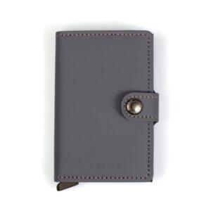 secrid - secrid men's mini wallet genuine matte leather with rfid safe card case for max 12 cards (grey black)