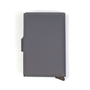 SECRID - Secrid Men's Mini wallet Genuine Matte Leather With RFID Safe Card Case for max 12 cards (Grey Black)